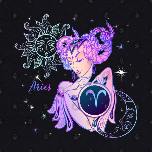 Aries Astrology Horoscope Zodiac Sign Illustration by xena